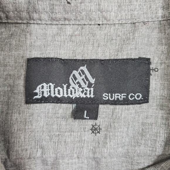 Molokai | Nautical Microprint All-Over Pattern Button Down Short Sleeve Shirt - Picture 6 of 8